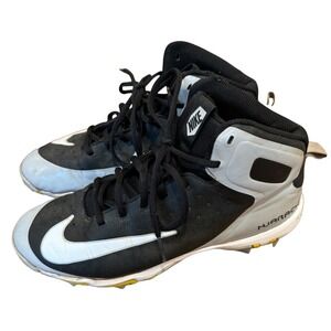 Nike Huarache FastFlex Baseball Cleats Black‎ White High Top Shoes Mens 8 Sporty
